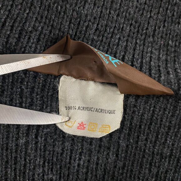 Vintage Sears Fair Isle Sweater Men's Large Knit Acrylic Full Zip Nordic Gray - Picture 5 of 10